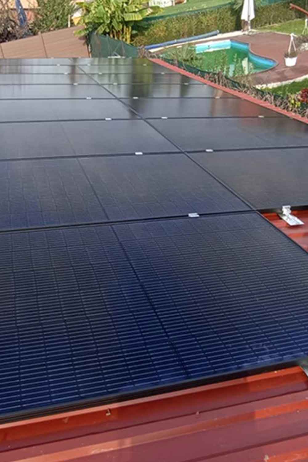 Ultra-black solar panel installation