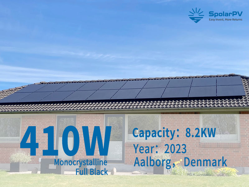 Aprovechando la energía del sol: el panel solar completamente negro de 410 W de SpolarPV brilla en Aalborg, Dinamarca