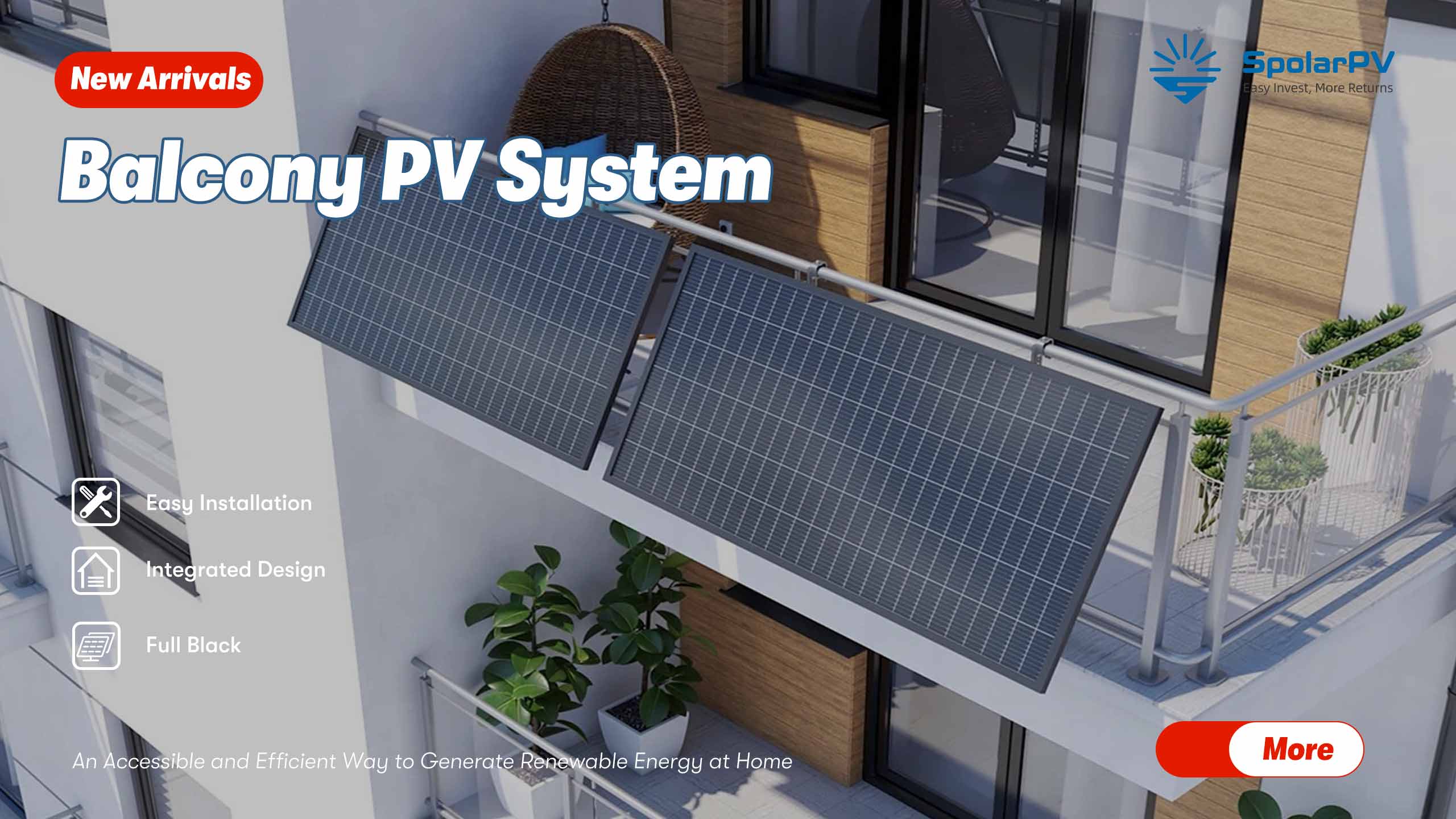 sistema fotovoltaico para balcón spolarpv